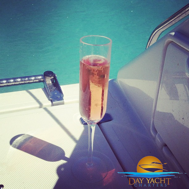 Private yacht with guests relaxing on the sundeck, Fajardo Puerto Rico yacht charter